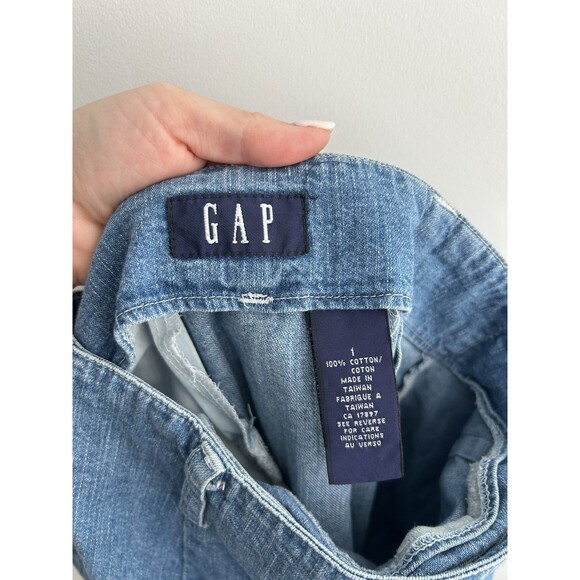 Vintage GAP Maxi Long Wrap Overlap Blue Denim Jean Skirt Women’s Size 1 - Picture 8 of 11